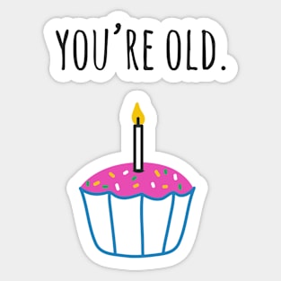 Funny Birthday You're Old Sticker